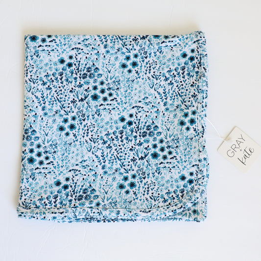 BLUE FLORAL SWADDLE